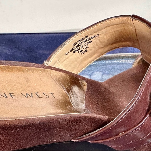 NINE WEST - Women’s Slip-on Wedge Sandler Sz 7.5 - BROWN - Picture 14 of 15